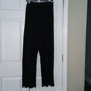 Kaari blue Curvy black crinkle elastic wide leg dress pants Sz 2X